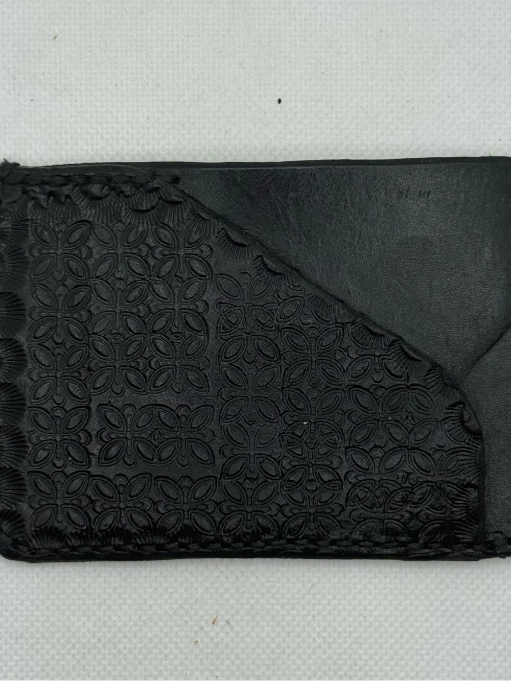 Handmade Celtic Knot Black Leather Card Holder Wallet